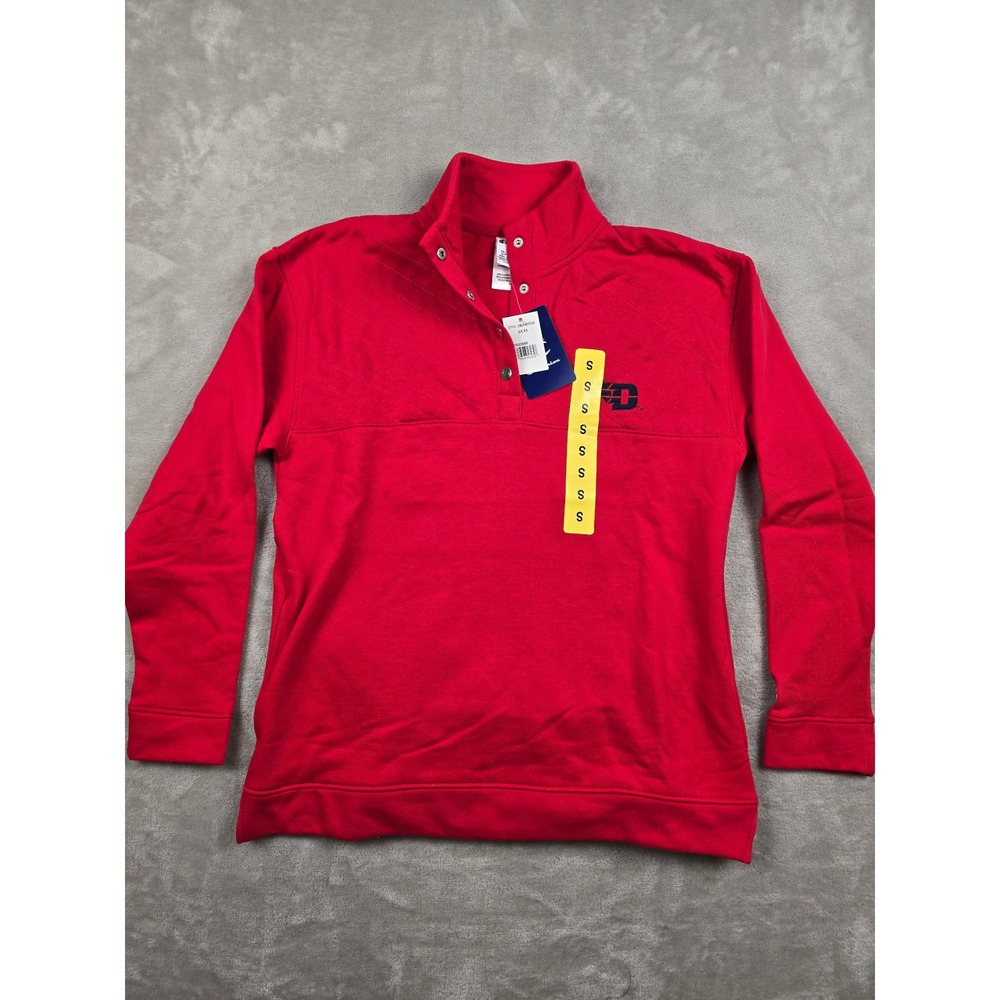 Champion 1/4 Snap Sweater Women S Red Dayton Flyers Quilted Snap Neck Sweatshirt